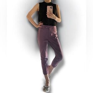 White House Black Market Purple Ankle Cropped Pants